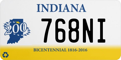 IN license plate 768NI