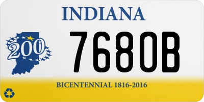 IN license plate 768OB