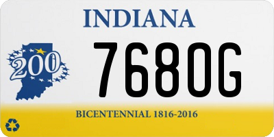 IN license plate 768OG