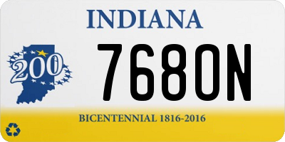 IN license plate 768ON