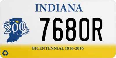 IN license plate 768OR