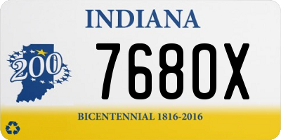 IN license plate 768OX