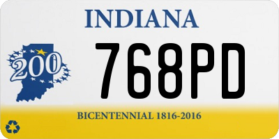IN license plate 768PD