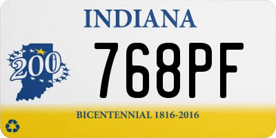 IN license plate 768PF