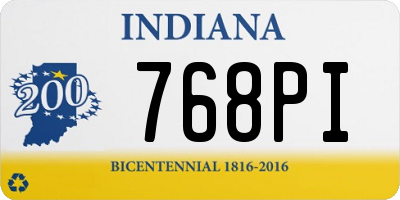 IN license plate 768PI