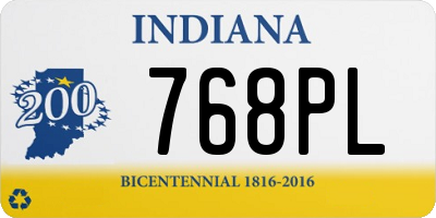 IN license plate 768PL