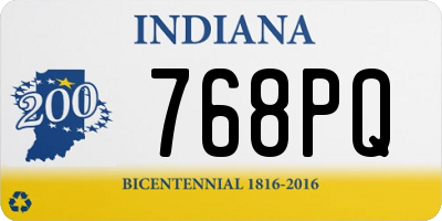 IN license plate 768PQ
