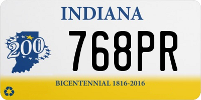 IN license plate 768PR