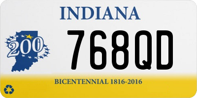 IN license plate 768QD