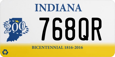 IN license plate 768QR