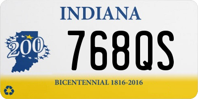 IN license plate 768QS