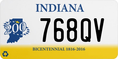 IN license plate 768QV