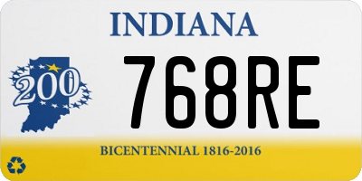 IN license plate 768RE