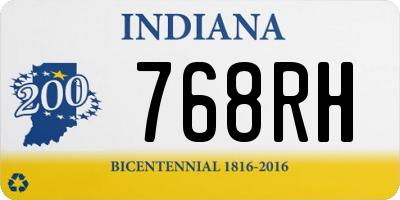 IN license plate 768RH