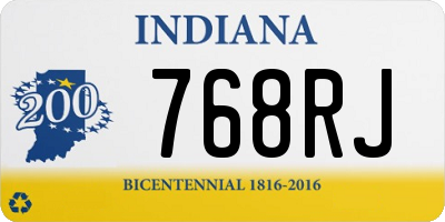 IN license plate 768RJ