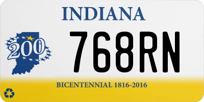 IN license plate 768RN