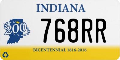 IN license plate 768RR