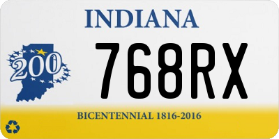 IN license plate 768RX