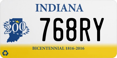 IN license plate 768RY