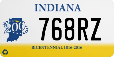 IN license plate 768RZ