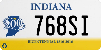 IN license plate 768SI