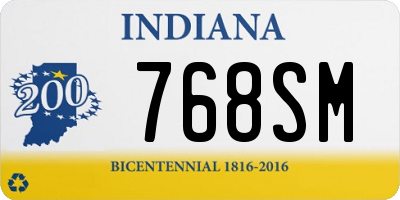 IN license plate 768SM