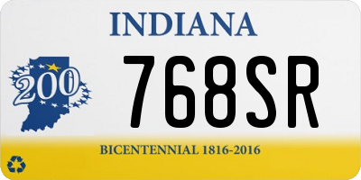 IN license plate 768SR