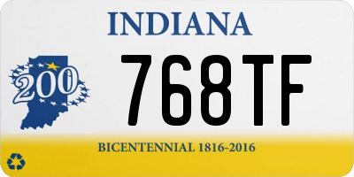 IN license plate 768TF