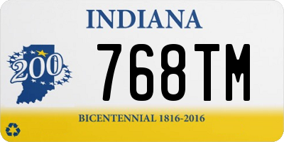 IN license plate 768TM