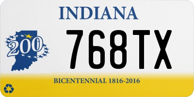 IN license plate 768TX