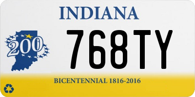 IN license plate 768TY