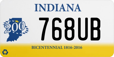 IN license plate 768UB