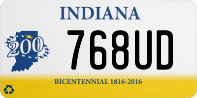 IN license plate 768UD