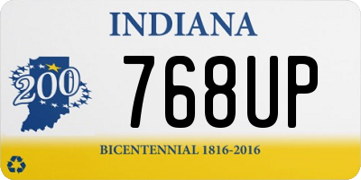 IN license plate 768UP