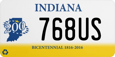 IN license plate 768US