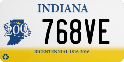 IN license plate 768VE