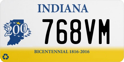 IN license plate 768VM