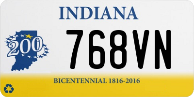 IN license plate 768VN