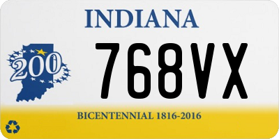 IN license plate 768VX