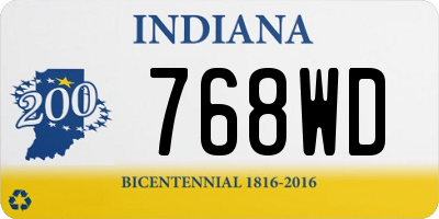 IN license plate 768WD