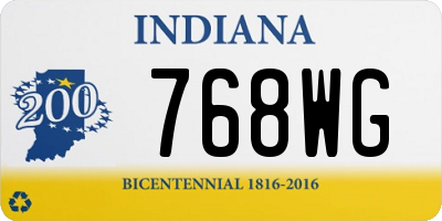 IN license plate 768WG