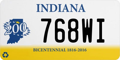 IN license plate 768WI