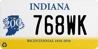 IN license plate 768WK