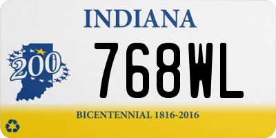 IN license plate 768WL