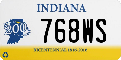 IN license plate 768WS