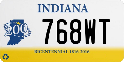 IN license plate 768WT