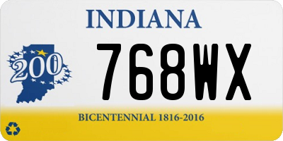 IN license plate 768WX