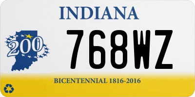 IN license plate 768WZ