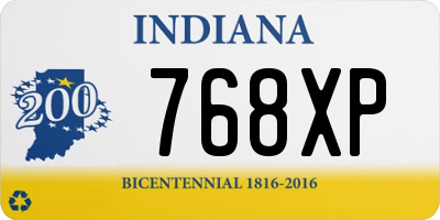 IN license plate 768XP