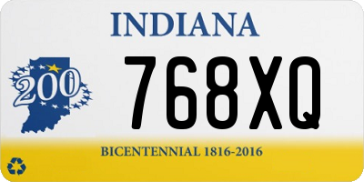 IN license plate 768XQ